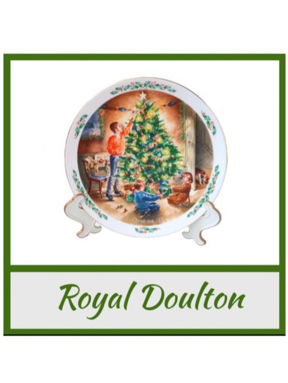 Vintage Royal Doulton Family Christmas 1990 China Plate | EUC